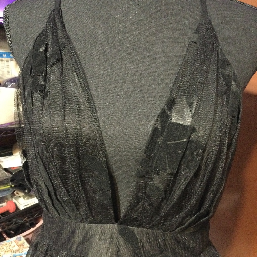 Fashion Nova - dress with glitter or shimmering netting overlay: size M